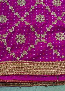 Vibrant Pink Embroidered dupatta