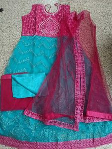 Pink & Turquoise Ethnic Dress