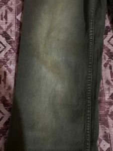 Vintage Washed Green Denim Jeans Y2K