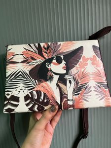 Stylish Sling Bag with Artistic Print