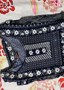 Stylish Blue Printed Kurta (XXL)