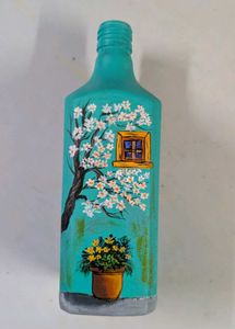 Hand-Painted Decorative Window Bottle