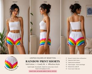 Comfy and stylish rainbow print shorts
