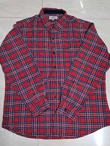 Red & Blue Plaid Flannel Button-Down Shirt