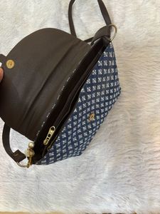 Boho Print Crossbody Bag with Pearl Strap