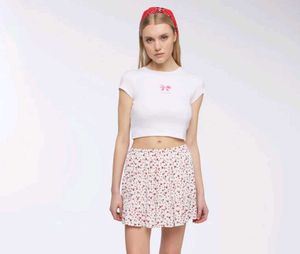 Cute Floral Print Midi Skirt