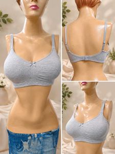 Comfortable Grey Cotton Sports Bra