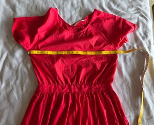 Vibrant peachy pink Layered Dress