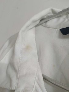 Chic White Lace Trimmed Shirt