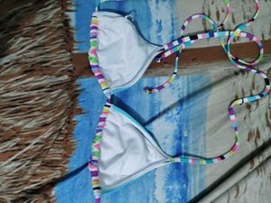 Colorful Striped Bikini Top