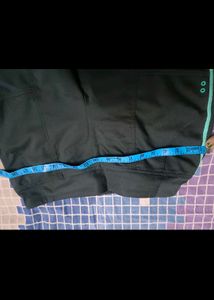 Comfortable Black Capris with Teal Stripe
