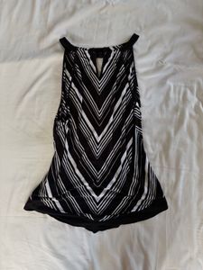 B&amp;W Striped Halter Top