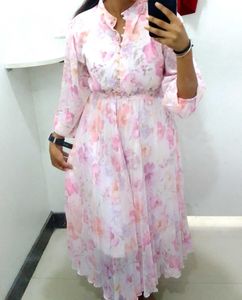 Floral Pleated Midi Dress