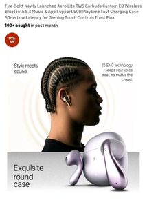 Fireboltt's Aero lite TWS Earbuds - Frost pink