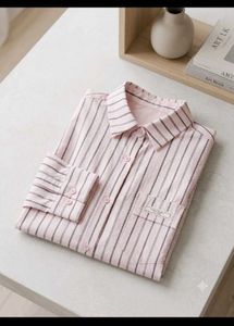 Striped Button-Up Shirt with Graphic Tee