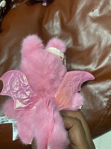 Fluffy Pink Fairy Labubu Plush Bagcharm