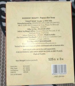Bodess Papaya Bar Soap - 3 in 1