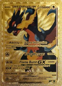 Gold Ultra Charizard GX Pokemon Card(150000HP)