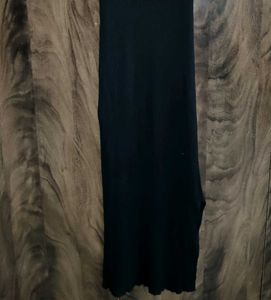 Sleek Black Ribbed mid dress