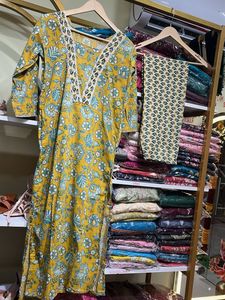 Yellow Floral Kurta Set