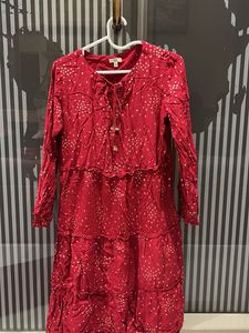 Bohemian Red Tiered Kurta