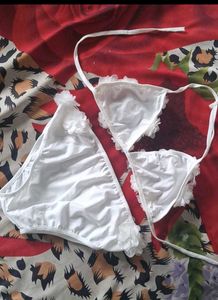 White Floral Bikini Set