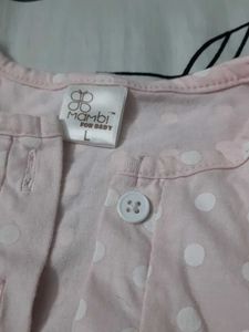 Baby Girl's Pink Polka Dot Romper