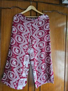 Boho Elephant Print Palazzo Pants