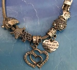 Pandora Inspired Charm Bracelet with Hea