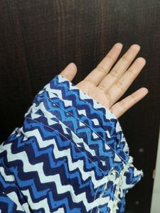 Blue Chevron Print Dupatta