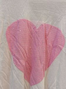 White Long Sleeve Top with Pink Heart
