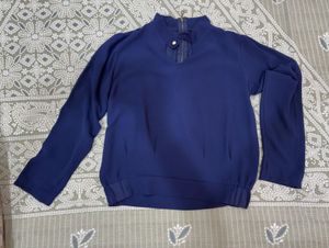 Elegant Blue Long Sleeve Top