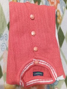 Peach Button-Down Sweater