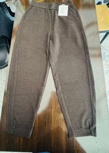 Brown Casual Knit Pants
