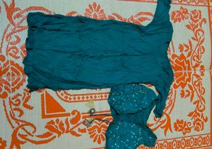 Teal Sequined Lehenga Choli