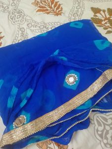 Jaipuri Beautiful Royal Blue Saree