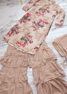 Floral Kurta sharara Set with Dupatta
