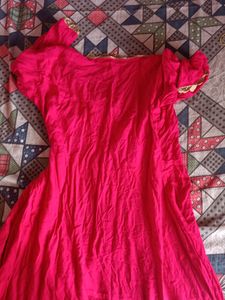 Hot Pink Semi Angrakha Kurta