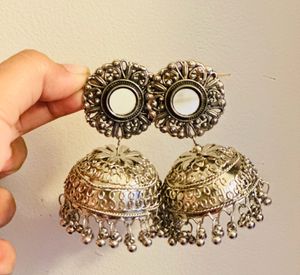 Silver Oxidised Earrings