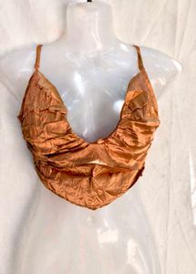 I. Satin Ruched Camisole Top