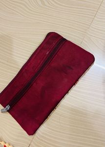 Embroidered Clutch with Tassels