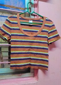 Striped Ribbed Crop Top