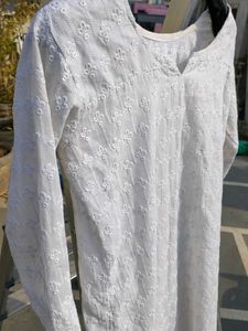 White Embroidered Kurta..