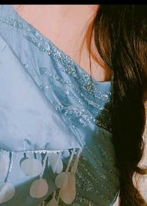 Stunning sea Blue Layered gown