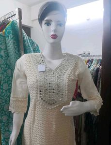 Elegant White Chikankari Kurta Set