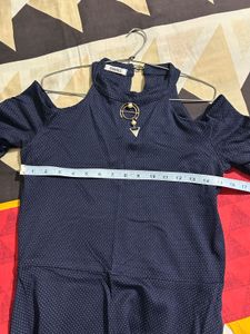 Navy Cold Shoulder Dress