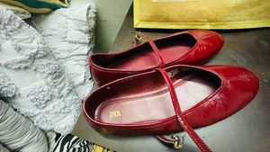 Zara Red Patent Mary Jane Flats