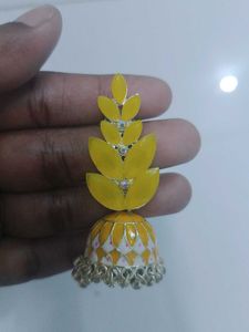 Yellow Leaf Jhumka Earrings🥰