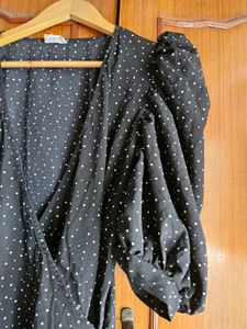 Polka Dot Wrap Top