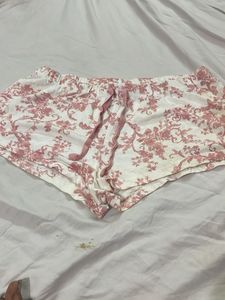 Pink Floral Pajama Shorts